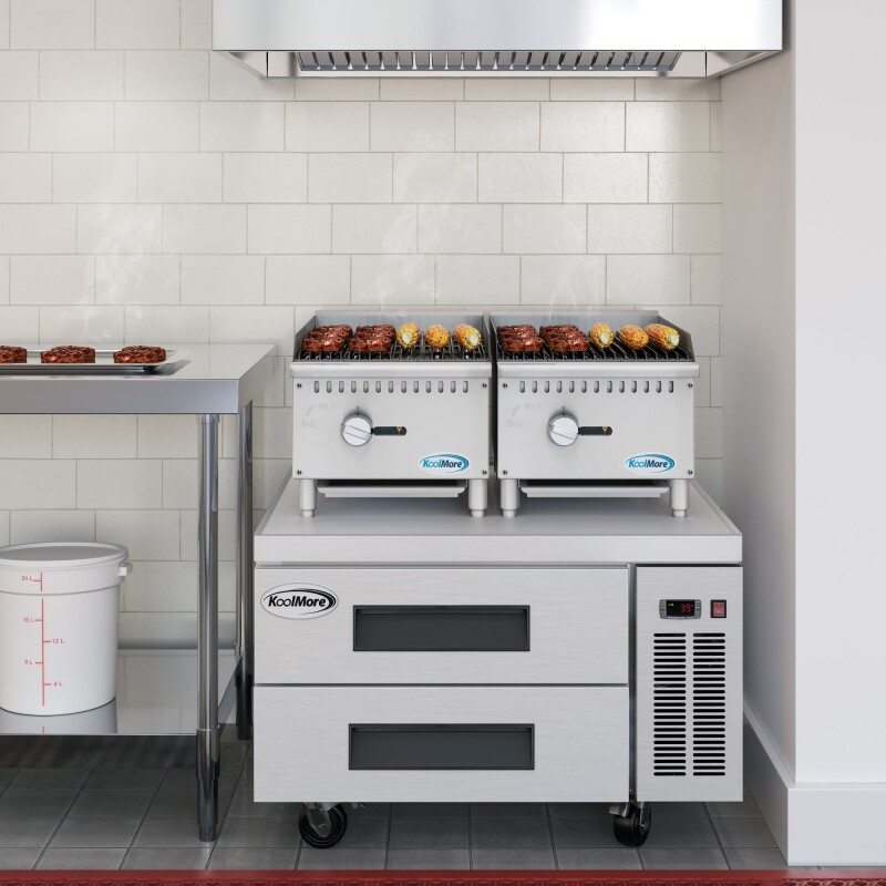 16 in. Commercial 1-Burner Natural Gas Charbroiler with 30,000 BTU in Stainless-Steel KMGCB118M, product image 4 of 12