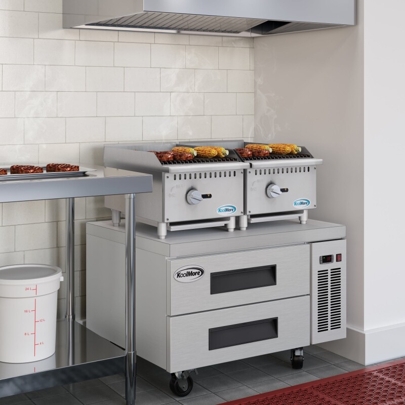 16 in. Commercial 1-Burner Natural Gas Charbroiler with 30,000 BTU in Stainless-Steel KMGCB118M, product image 5 of 12