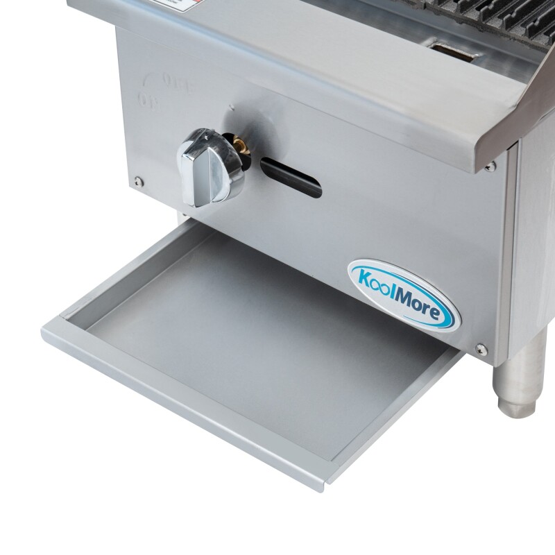 16 in. Commercial 1-Burner Natural Gas Charbroiler with 30,000 BTU in Stainless-Steel KMGCB118M, product image 6 of 12