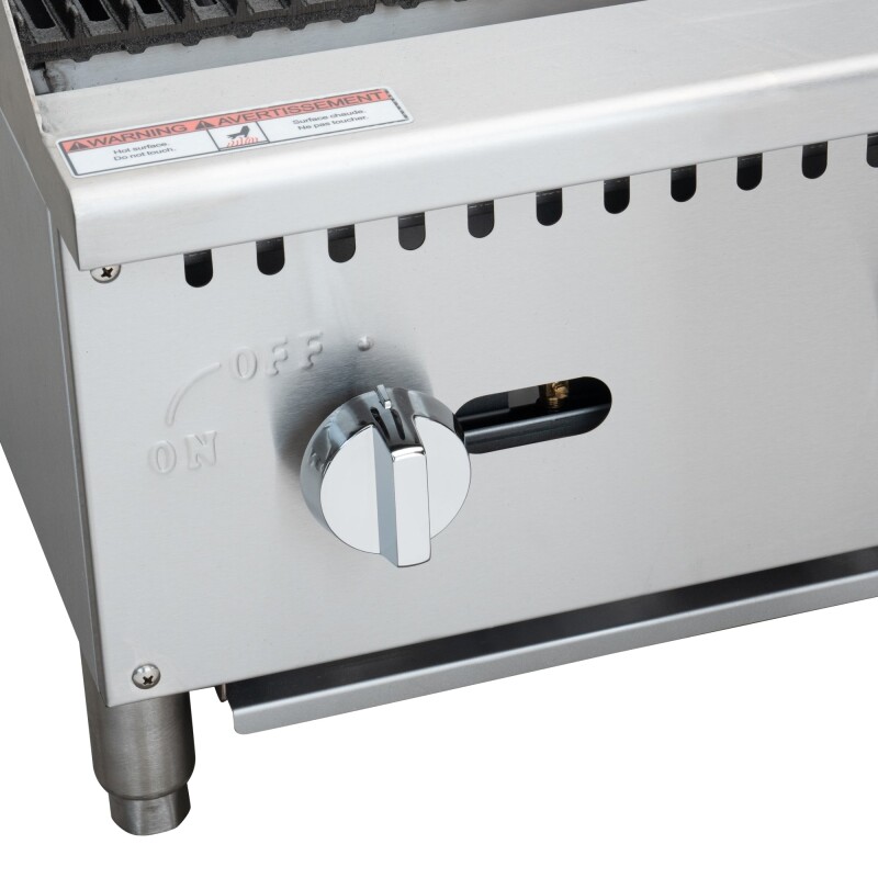 24 in. Commercial 2-Burner Natural Gas Charbroiler with 60,000 BTU in Stainless-Steel KMGCB224M, product image 6 of 10