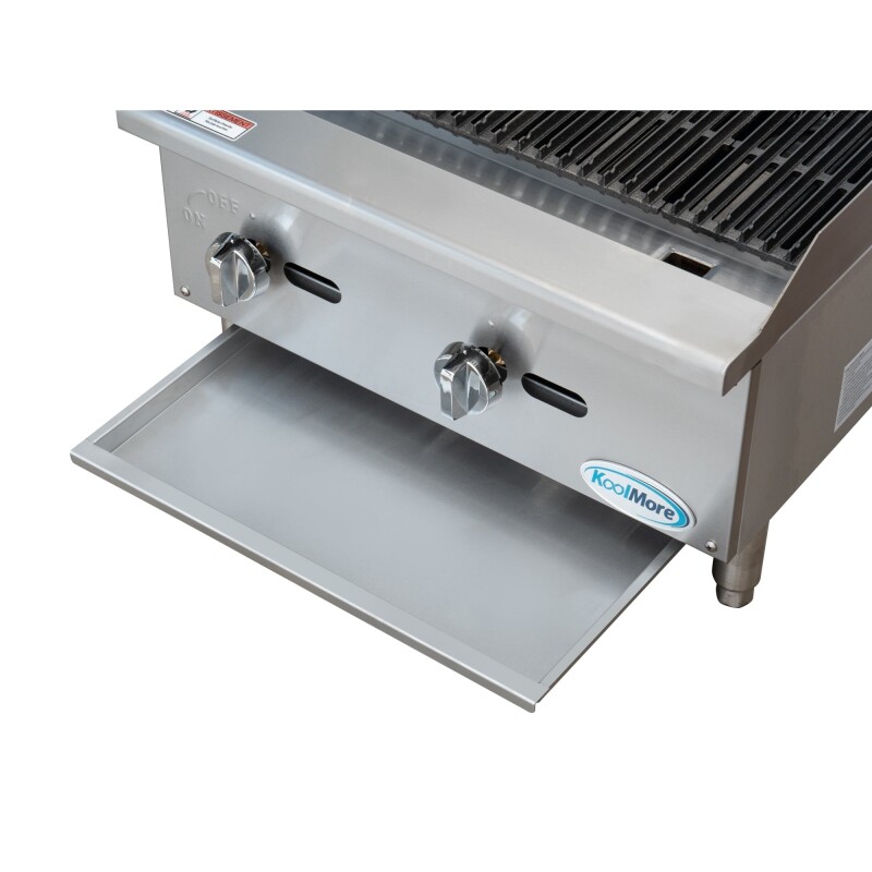24 in. Commercial 2-Burner Natural Gas Charbroiler with 60,000 BTU in Stainless-Steel KMGCB224M, product image 7 of 10
