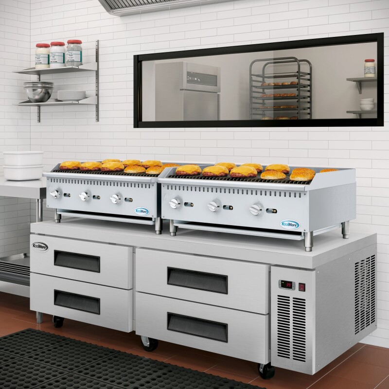 36 in. Commercial 3-Burner Natural Gas Charbroiler with 90,000 BTU in Stainless-Steel KMGCB336M, product image 5 of 12