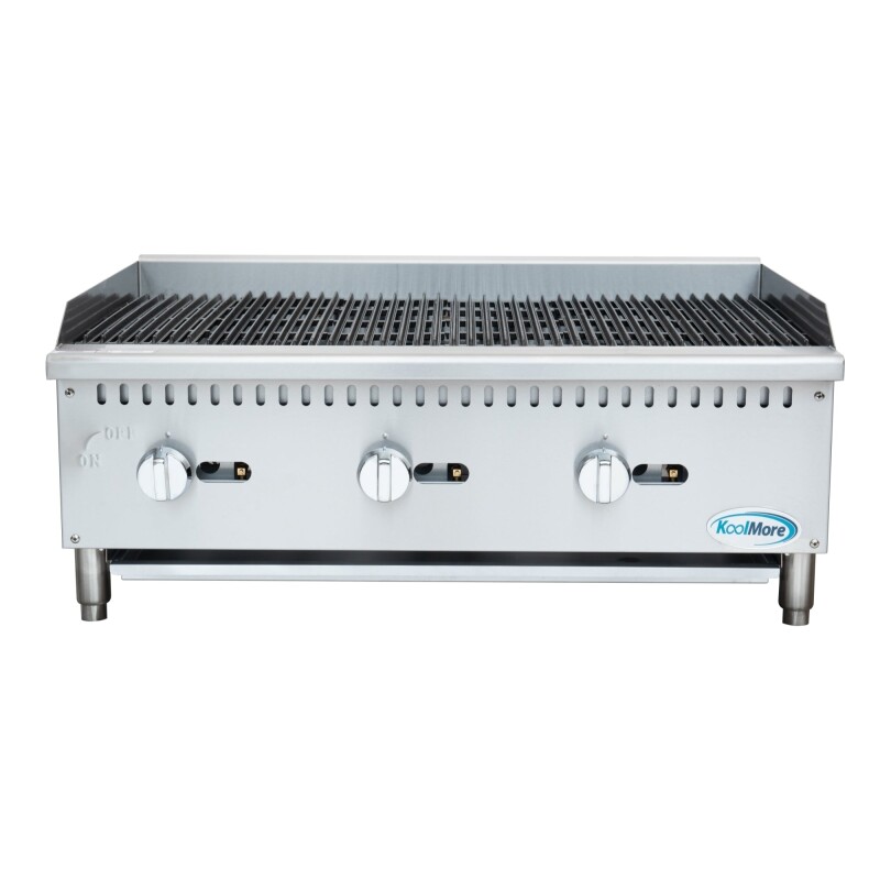 36 in. Commercial 3-Burner Natural Gas Charbroiler with 90,000 BTU in Stainless-Steel KMGCB336M, product image 9 of 12