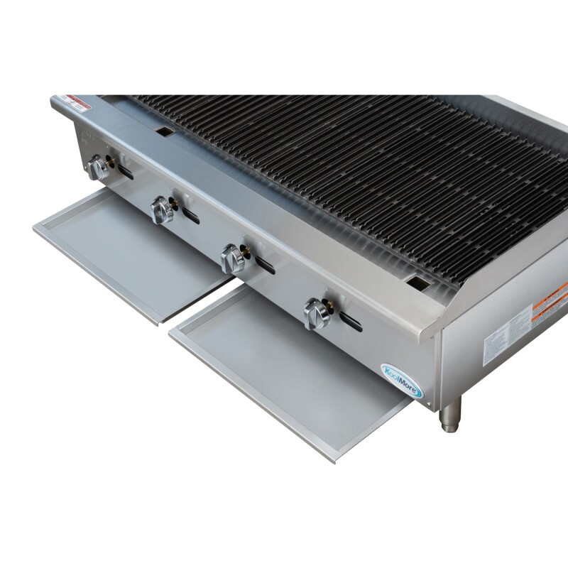 48 in. Commercial 4-Burner Natural Gas Charbroiler with 120,000 BTU in Stainless-Steel KMGCB448M, product image 8 of 13