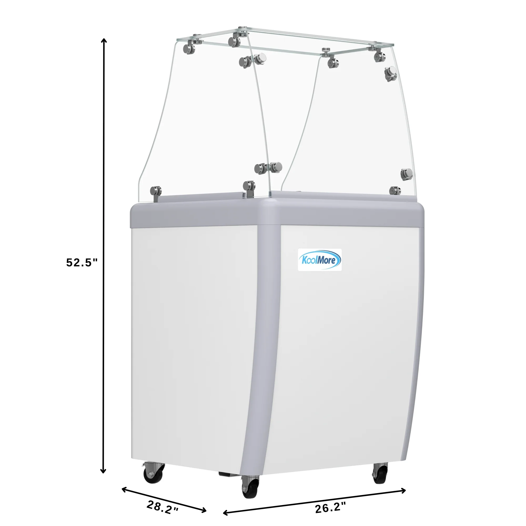 26 in. 5-Pan Gelato Dipping Cabinet Display Freezer with Sliding Glass Door and Sneeze Guard, 6 cu. ft KMGDC26SDFG