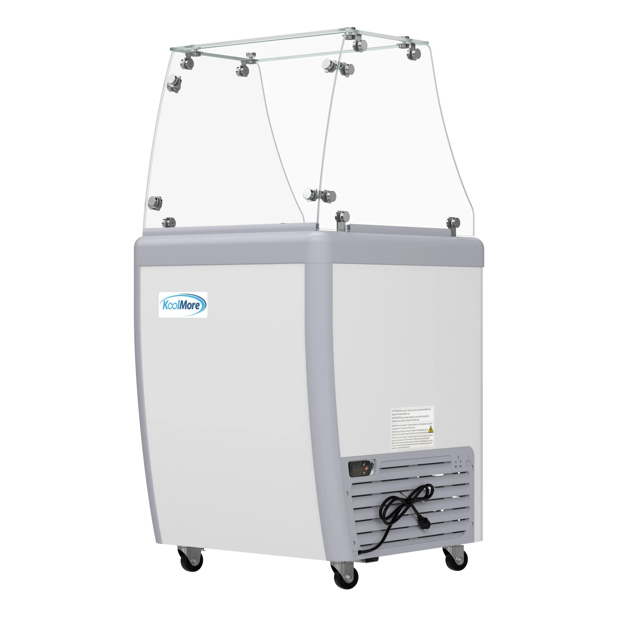 26 in. 5-Pan Gelato Dipping Cabinet Display Freezer with Sliding Glass Door and Sneeze Guard, 6 cu. ft KMGDC26SDFG