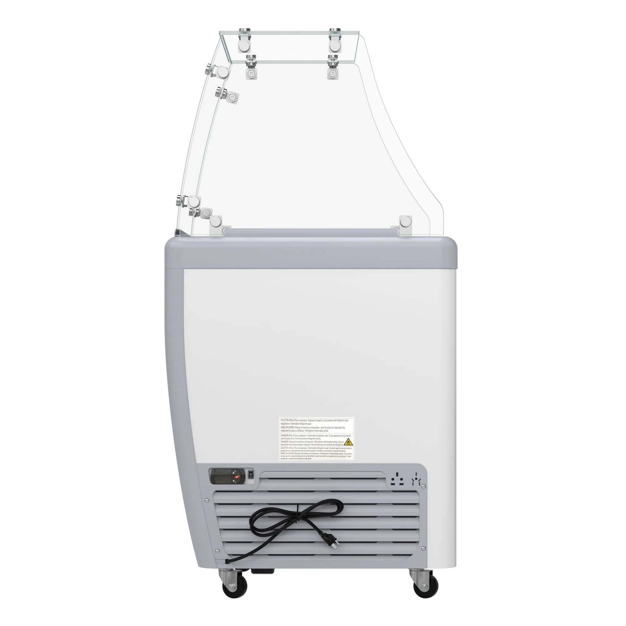 26 in. 5-Pan Gelato Dipping Cabinet Display Freezer with Sliding Glass Door and Sneeze Guard, 6 cu. ft KMGDC26SDFG
