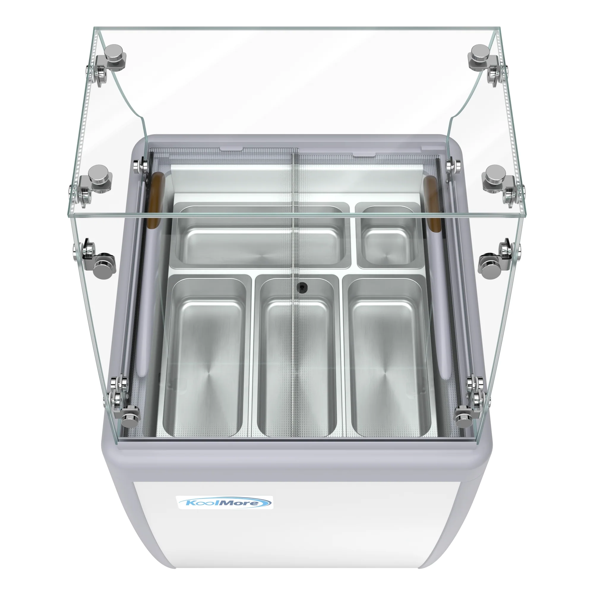 26 in. 5-Pan Gelato Dipping Cabinet Display Freezer with Sliding Glass Door and Sneeze Guard, 6 cu. ft KMGDC26SDFG