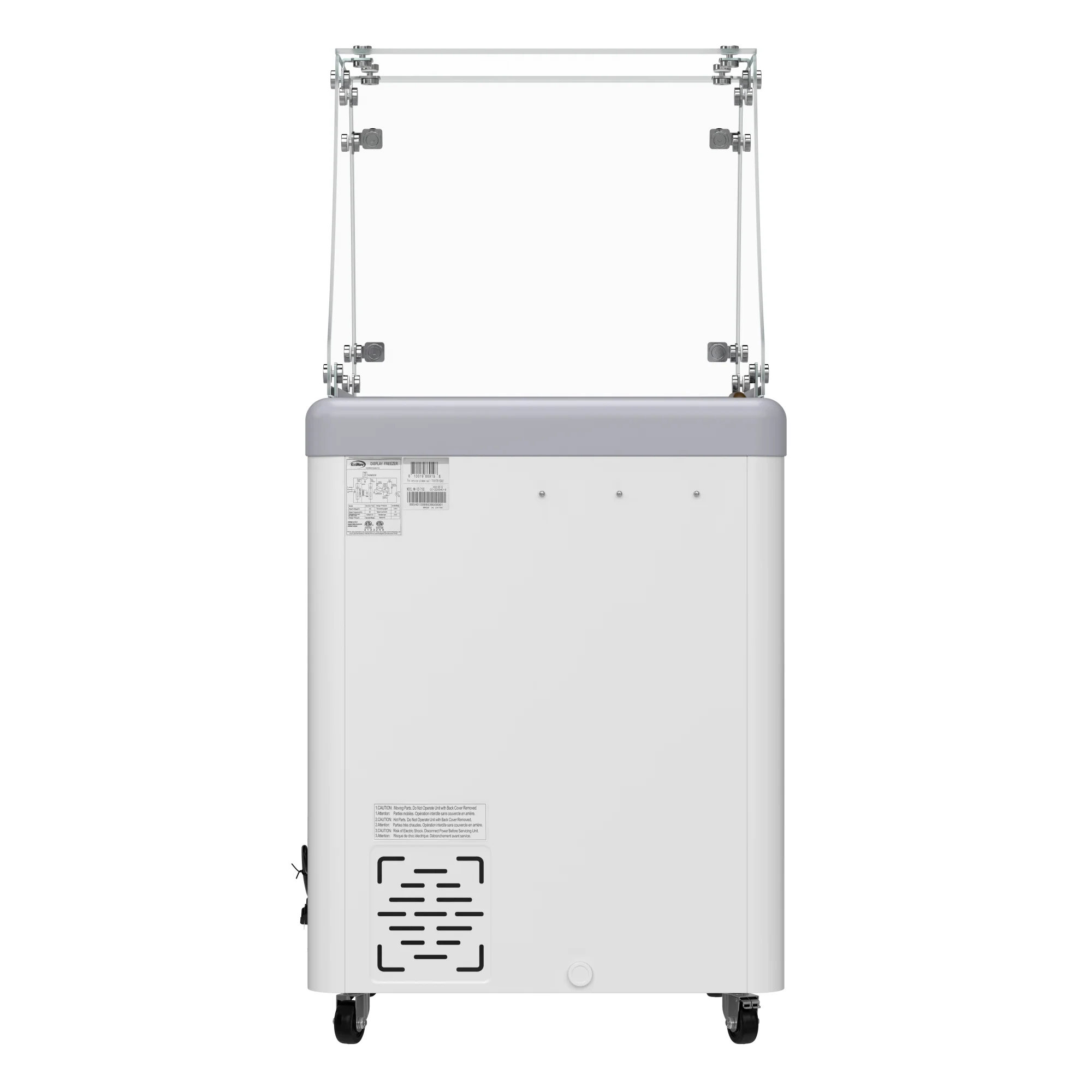 26 in. 5-Pan Gelato Dipping Cabinet Display Freezer with Sliding Glass Door and Sneeze Guard, 6 cu. ft KMGDC26SDFG