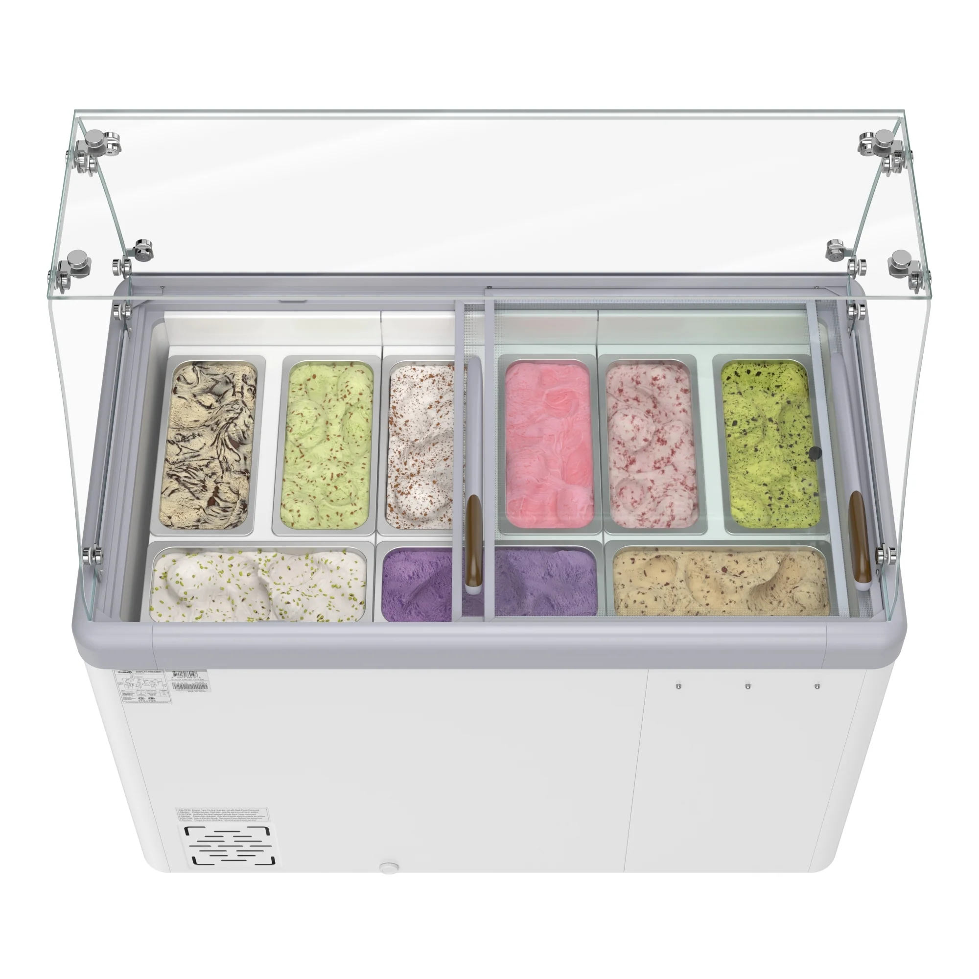 50 in. Gelato Dipping Cabinet Display Freezer with Sliding Glass Door and Sneeze Guard 13 cu. ft KMGDC49SDFG