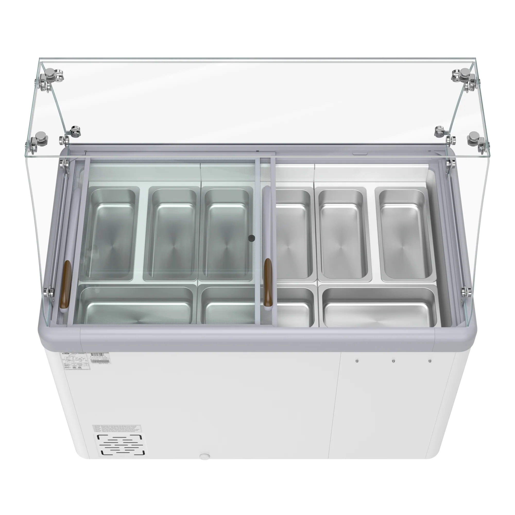 50 in. Gelato Dipping Cabinet Display Freezer with Sliding Glass Door and Sneeze Guard 13 cu. ft KMGDC49SDFG