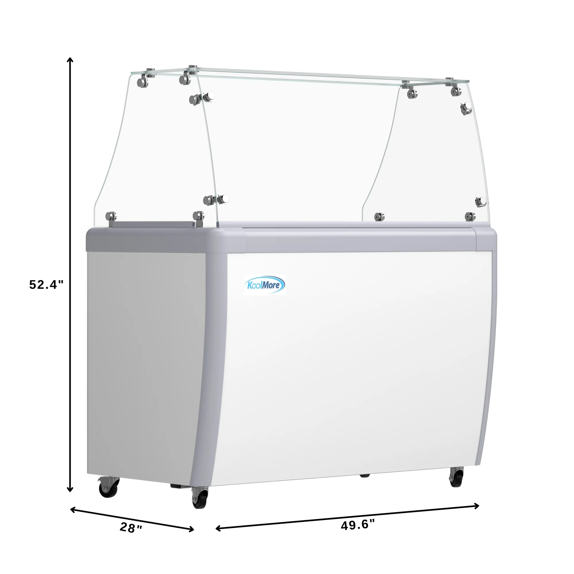50 in. Gelato Dipping Cabinet Display Freezer with Sliding Glass Door and Sneeze Guard 13 cu. ft KMGDC49SDFG