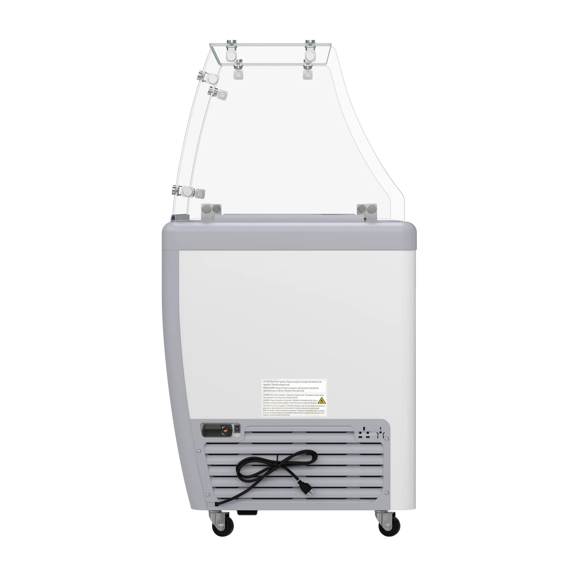 50 in. Gelato Dipping Cabinet Display Freezer with Sliding Glass Door and Sneeze Guard 13 cu. ft KMGDC49SDFG