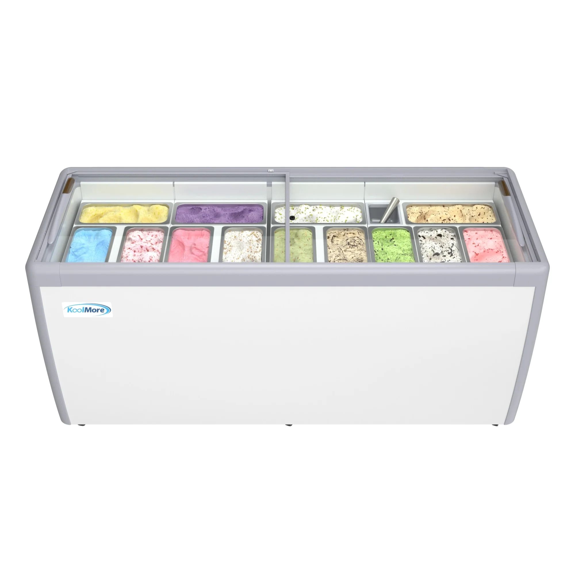 70 in. 14-Pan Gelato Dipping Cabinet Display Freezer with Sliding Glass Door, 20 cu. ft KMGDC71SD