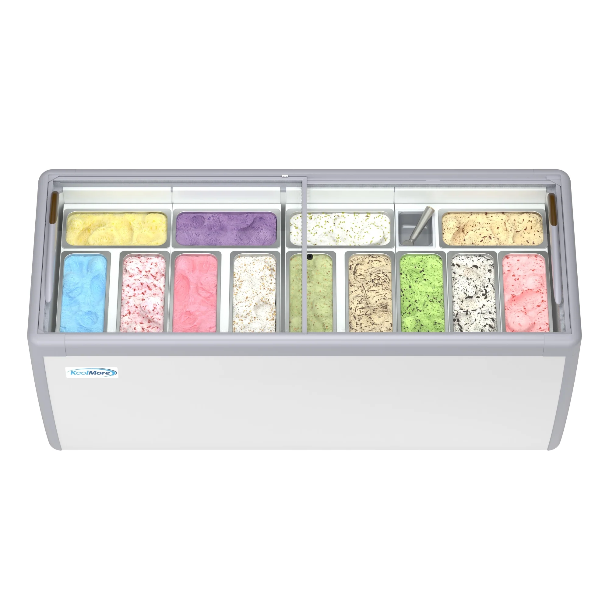70 in. 14-Pan Gelato Dipping Cabinet Display Freezer with Sliding Glass Door, 20 cu. ft KMGDC71SD