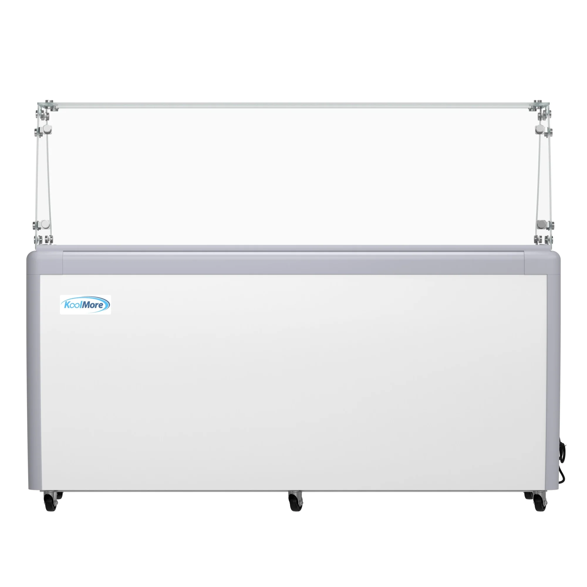 70 in. 14-Pan Gelato Dipping Cabinet Display Freezer with Sliding Glass Door and Sneeze Guard, 20 cu. ft KMGDC71SDFG