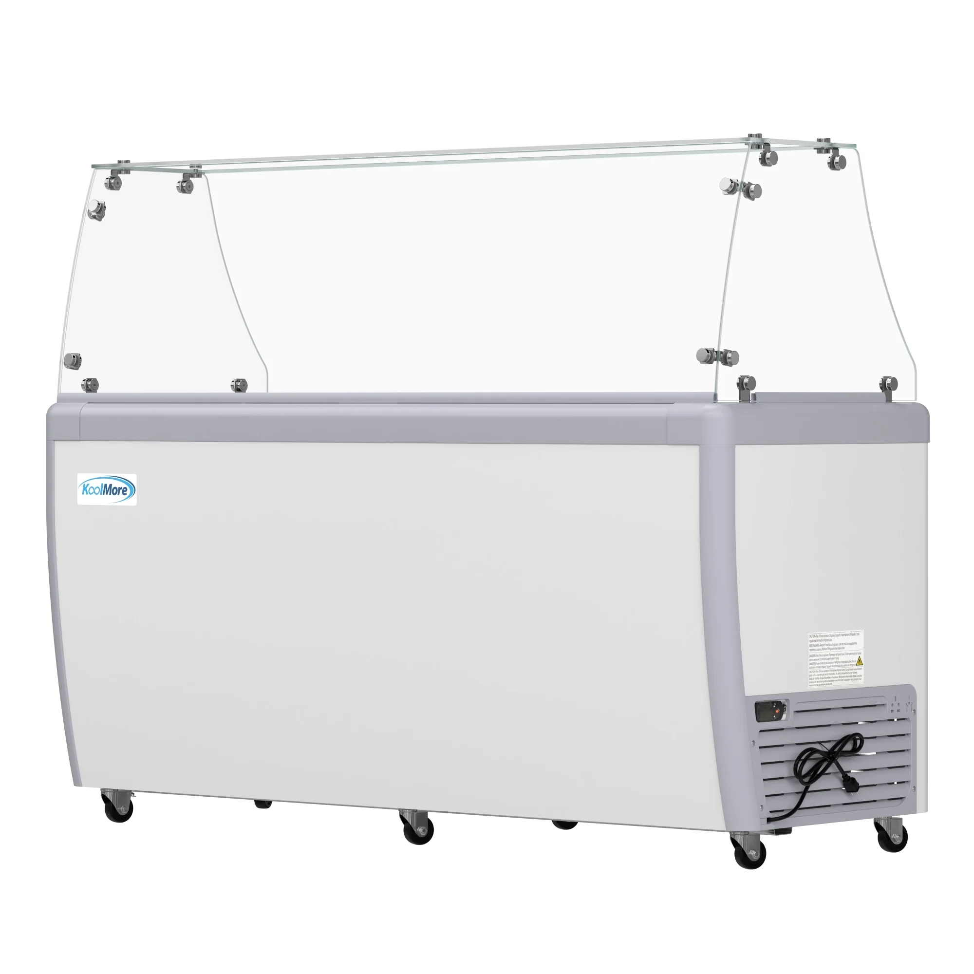 70 in. 14-Pan Gelato Dipping Cabinet Display Freezer with Sliding Glass Door and Sneeze Guard, 20 cu. ft KMGDC71SDFG