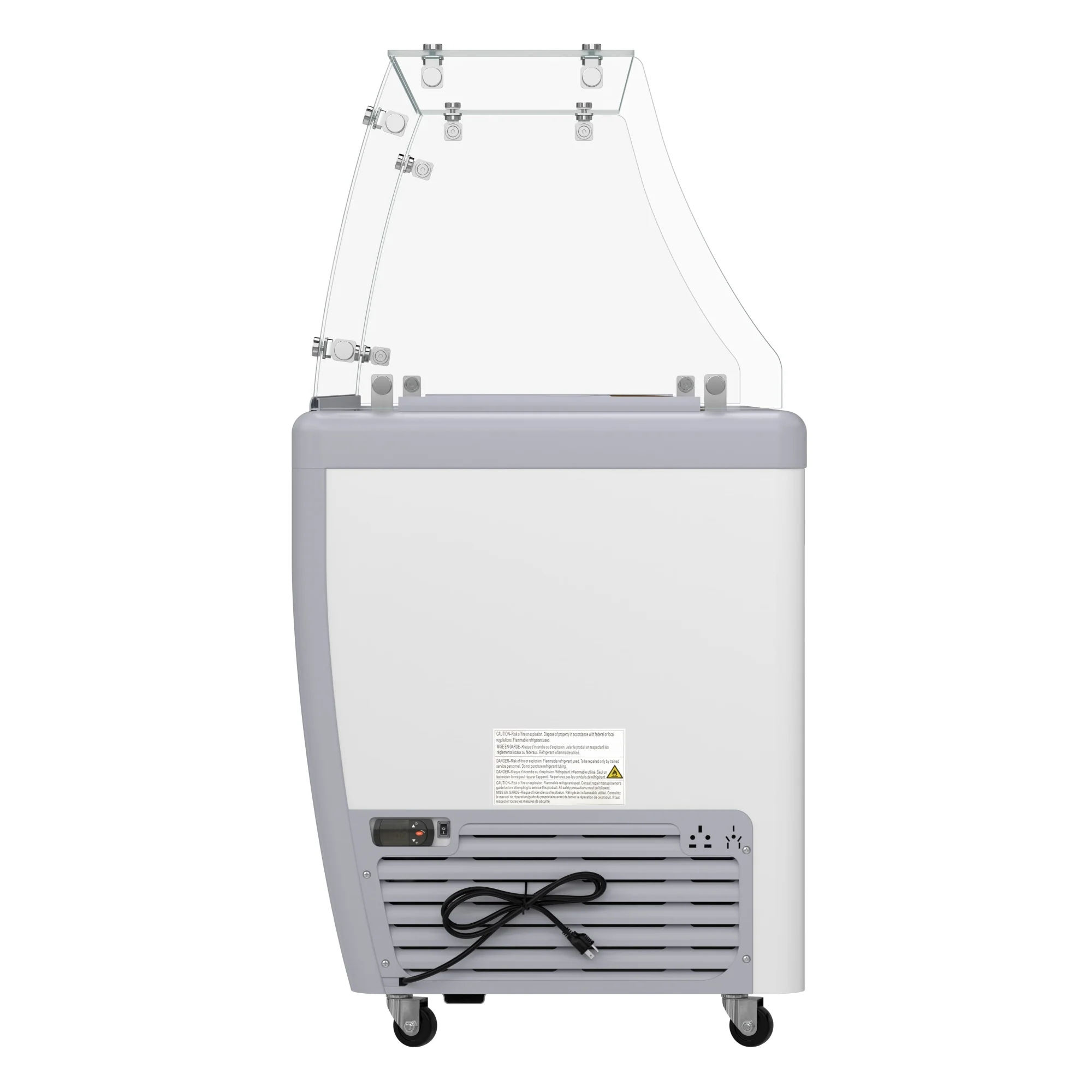 70 in. 14-Pan Gelato Dipping Cabinet Display Freezer with Sliding Glass Door and Sneeze Guard, 20 cu. ft KMGDC71SDFG