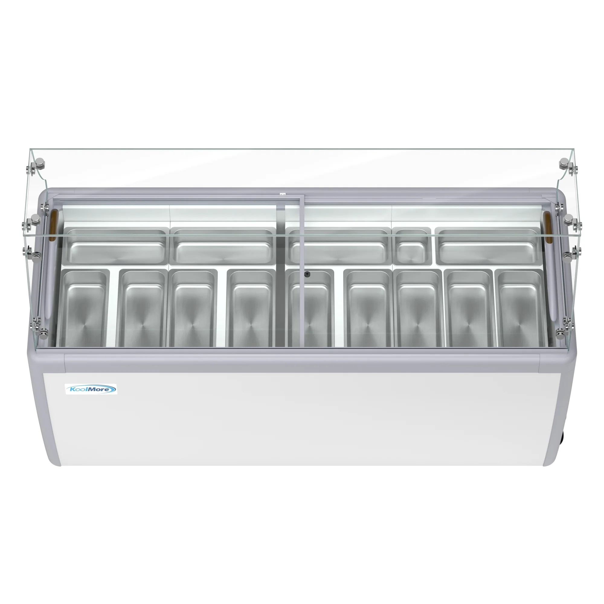 70 in. 14-Pan Gelato Dipping Cabinet Display Freezer with Sliding Glass Door and Sneeze Guard, 20 cu. ft KMGDC71SDFG