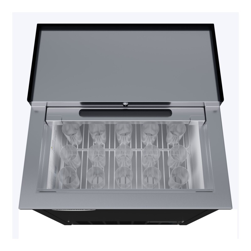 25 in. Commercial Glass Froster in Black Steel, ETL Listed, 5 cu. ft KMGF25BK