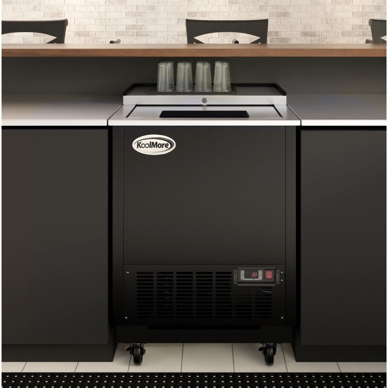 25 in. Commercial Glass Froster in Black Steel, ETL Listed, 5 cu. ft KMGF25BK