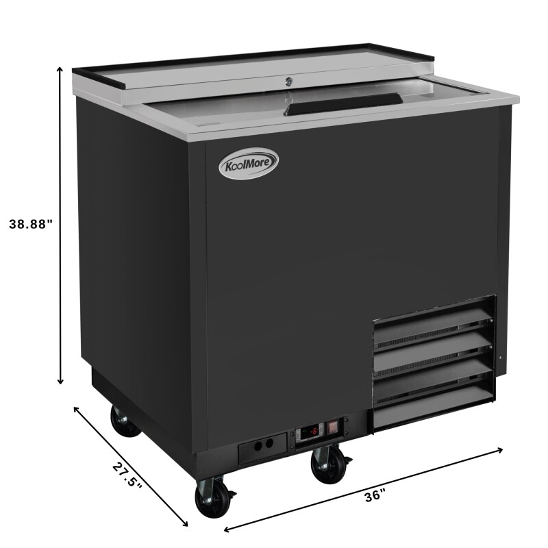 36 in. Commercial Glass Froster in Black Steel, ETL Listed, 9 cu. ft KMGF36BK