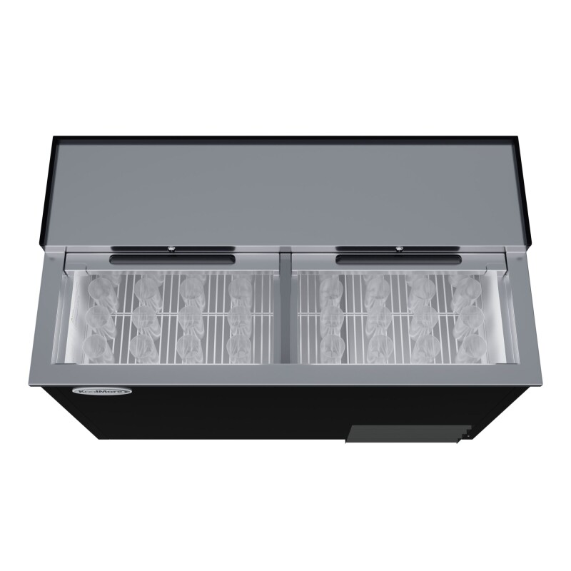 50 in. Commercial Glass Froster in Black Steel, ETL Listed, 14 cu. ft KMGF50BK