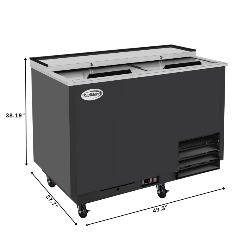 50 in. Commercial Glass Froster in Black Steel, ETL Listed, 14 cu. ft KMGF50BK