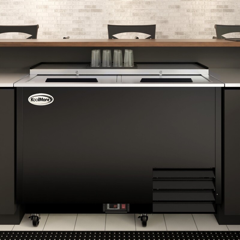 50 in. Commercial Glass Froster in Black Steel, ETL Listed, 14 cu. ft KMGF50BK