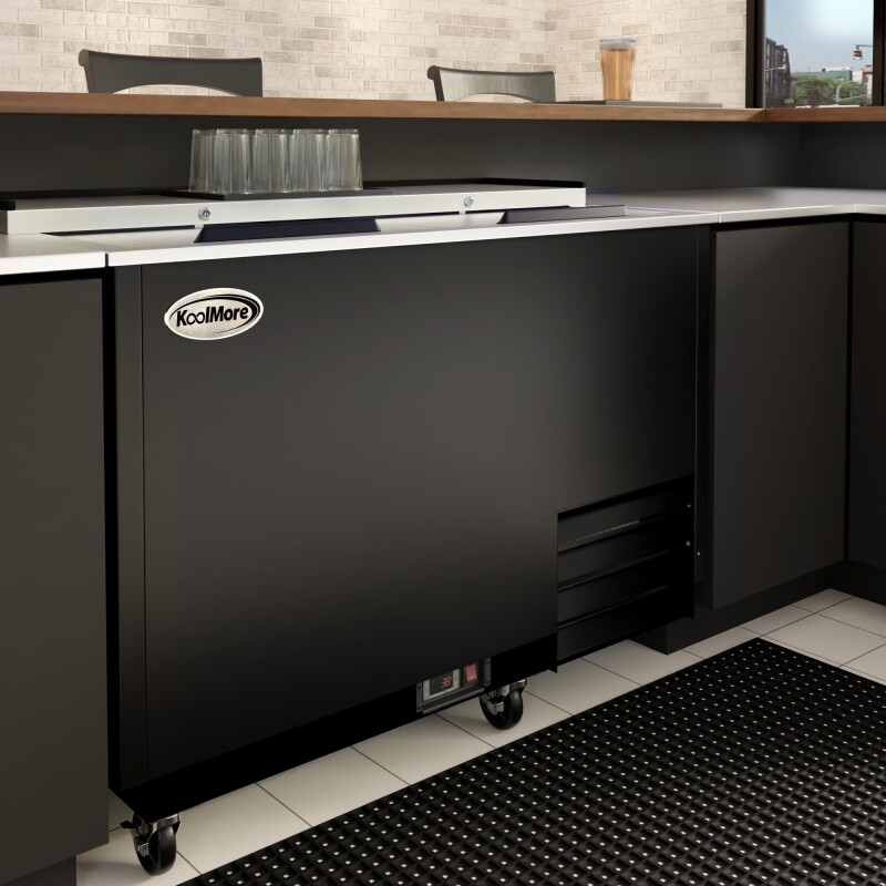 50 in. Commercial Glass Froster in Black Steel, ETL Listed, 14 cu. ft KMGF50BK