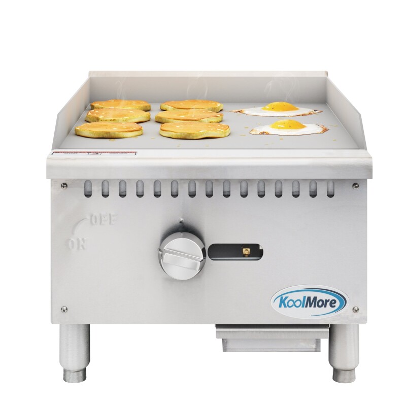 18 in. Natural Gas 1-Burner Griddle with 30,000 BTU in Stainless-Steel KMGG118M