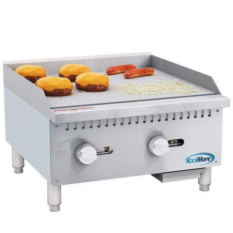 24 in. Natural Gas 2-Burner Griddle with 60,000 BTU in Stainless-Steel KMGG224M, product image 2 of 11
