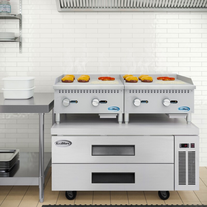 24 in. Natural Gas 2-Burner Griddle with 60,000 BTU in Stainless-Steel KMGG224M, product image 4 of 11
