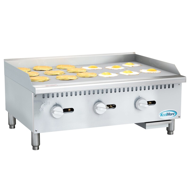 36 in. Natural Gas 3-Burner Griddle with 90,000 BTU in Stainless-Steel KMGG336M, product image 2 of 12