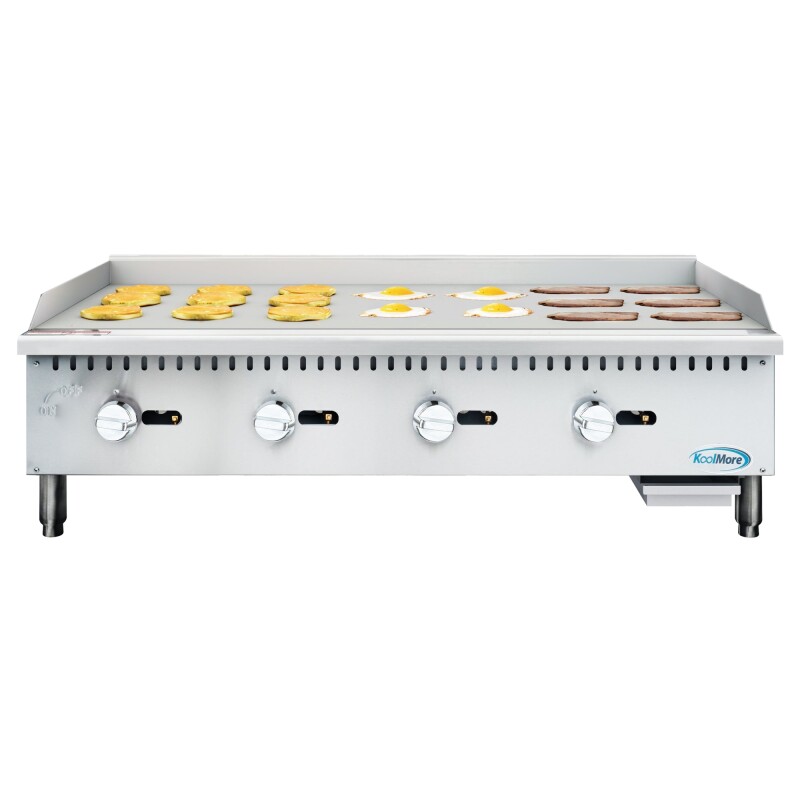 48 in. Natural Gas 4-Burner Griddle with 120,000 BTUs in Stainless-Steel KMGG448M