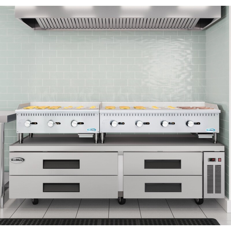 48 in. Natural Gas 4-Burner Griddle with 120,000 BTUs in Stainless-Steel KMGG448M, product image 4 of 12