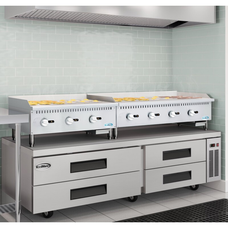 48 in. Natural Gas 4-Burner Griddle with 120,000 BTUs in Stainless-Steel KMGG448M, product image 5 of 12
