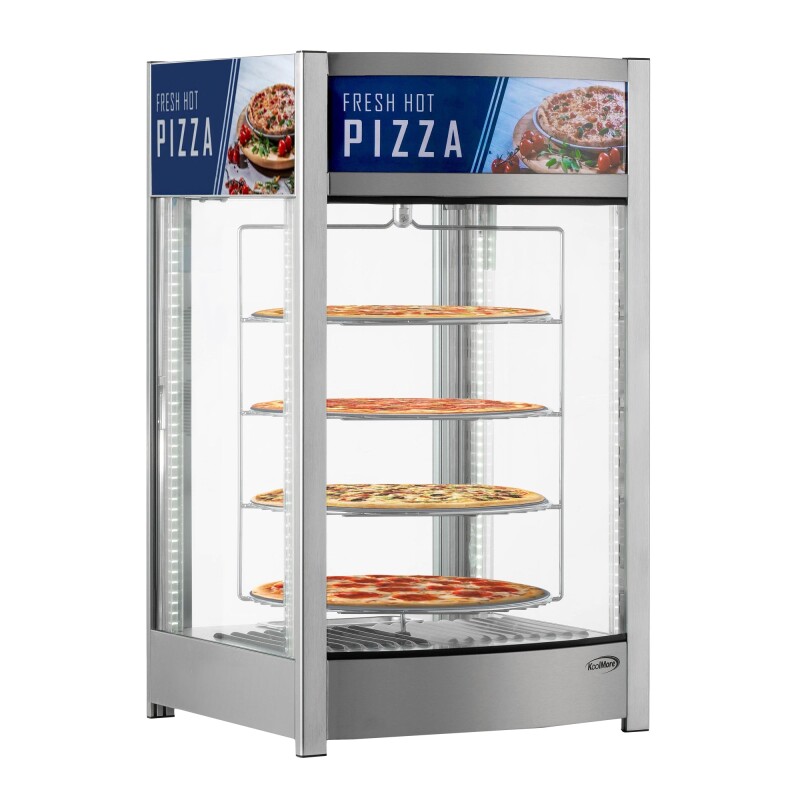 18 in. Commercial Pizza Display Warmer for 12 in. Pies with 4 Rotating Racks in Stainless-Steel KMHPD412, product image 2 of 11