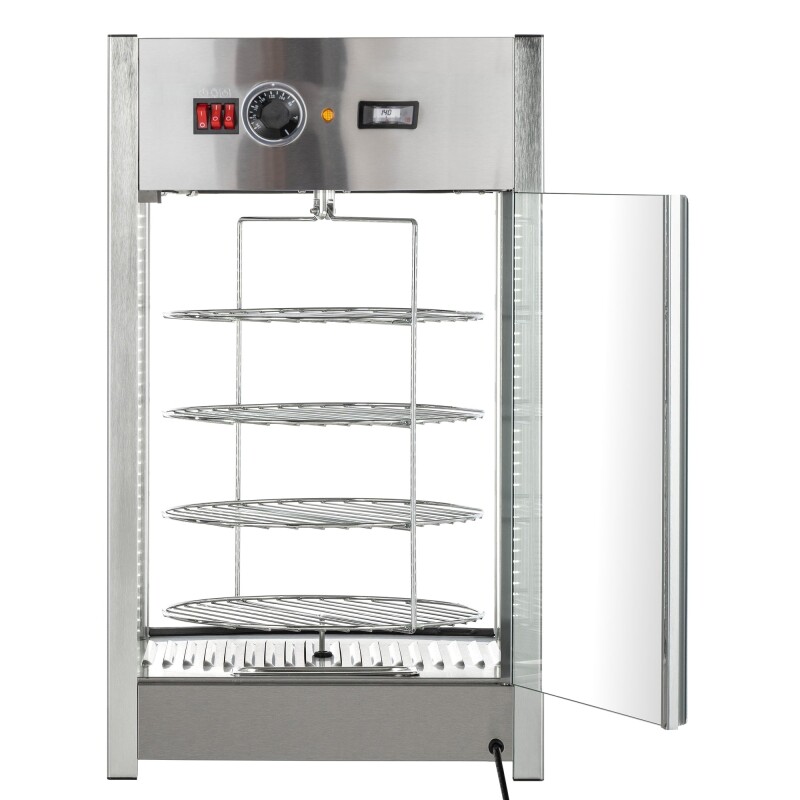 18 in. Commercial Pizza Display Warmer for 12 in. Pies with 4 Rotating Racks in Stainless-Steel KMHPD412, product image 6 of 11