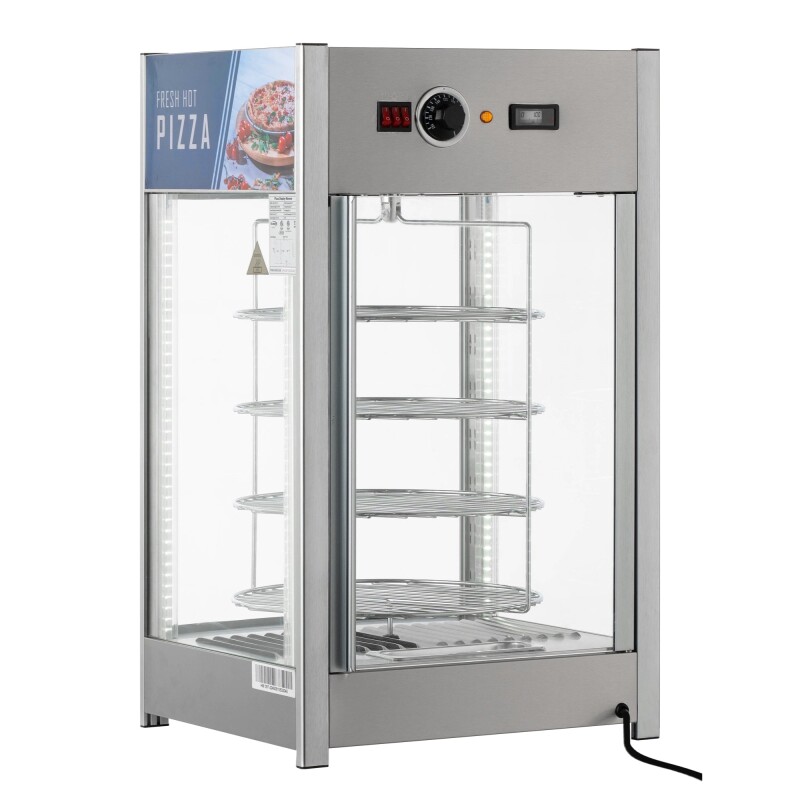 18 in. Commercial Pizza Display Warmer for 12 in. Pies with 4 Rotating Racks in Stainless-Steel KMHPD412, product image 8 of 11