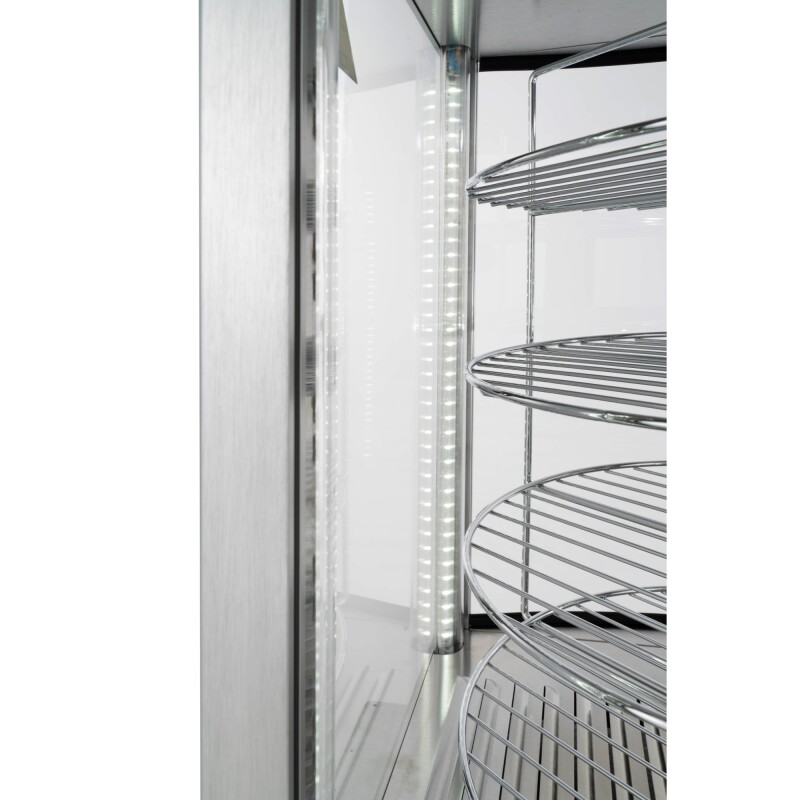 18 in. Commercial Pizza Display Warmer for 12 in. Pies with 4 Rotating Racks in Stainless-Steel KMHPD412, product image 9 of 11