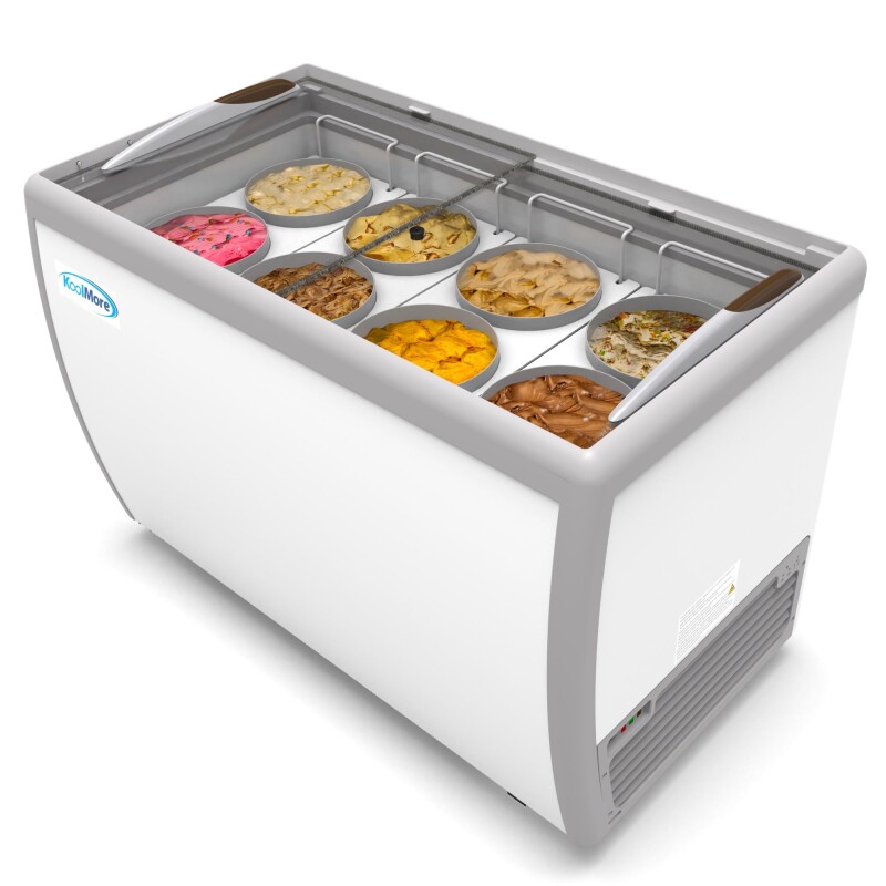 50 in. 8 Tub Ice Cream Dipping Cabinet Display Freezer with Sliding Glass Door, 13 cu. ft KMICD49SD