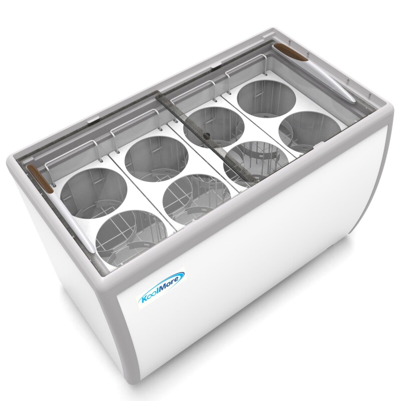 50 in. 8 Tub Ice Cream Dipping Cabinet Display Freezer with Sliding Glass Door, 13 cu. ft KMICD49SD