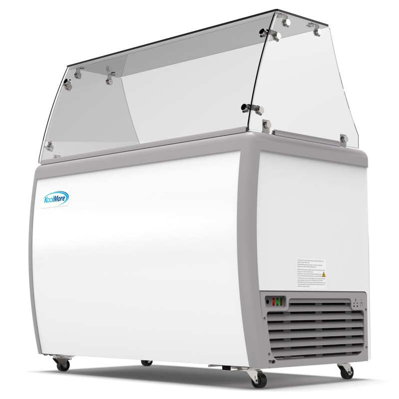 50 in. 8 Tub Ice Cream Dipping Cabinet Display Freezer with Sliding Glass Door and Sneeze Guard 13 cu. ft KMICD49SDFG