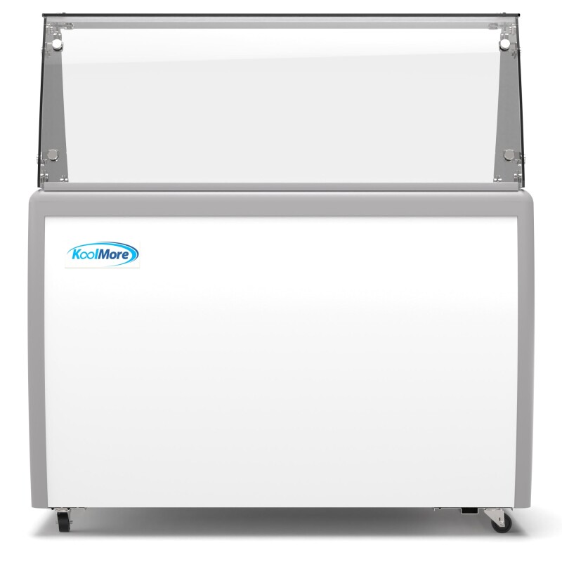 50 in. 8 Tub Ice Cream Dipping Cabinet Display Freezer with Sliding Glass Door and Sneeze Guard 13 cu. ft KMICD49SDFG