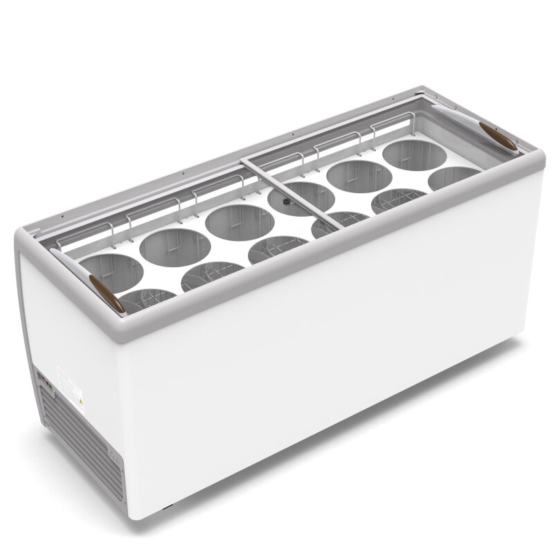 70 in. 12 Tub Ice Cream Dipping Cabinet Display Freezer with Sliding Glass Door, 20 cu. ft KMICD71SD