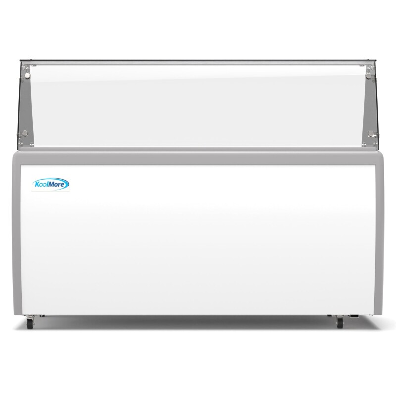 70 in. 12 Tub Ice Cream Dipping Cabinet Display Freezer with Sliding Glass Door and Sneeze Guard, 20 cu. ft KMICD71SDFG