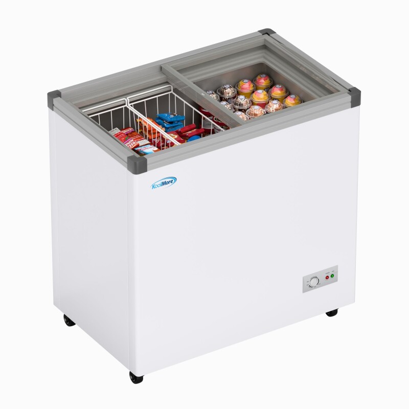 33 in. Flat Top Ice Cream Display Freezer, 7 cu. ft. Capacity in White KMICD7C