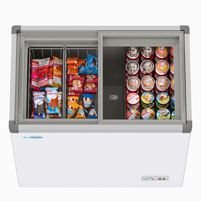 33 in. Flat Top Ice Cream Display Freezer, 7 cu. ft. Capacity in White KMICD7C