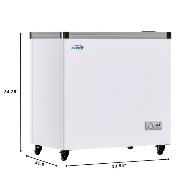 33 in. Flat Top Ice Cream Display Freezer, 7 cu. ft. Capacity in White KMICD7C